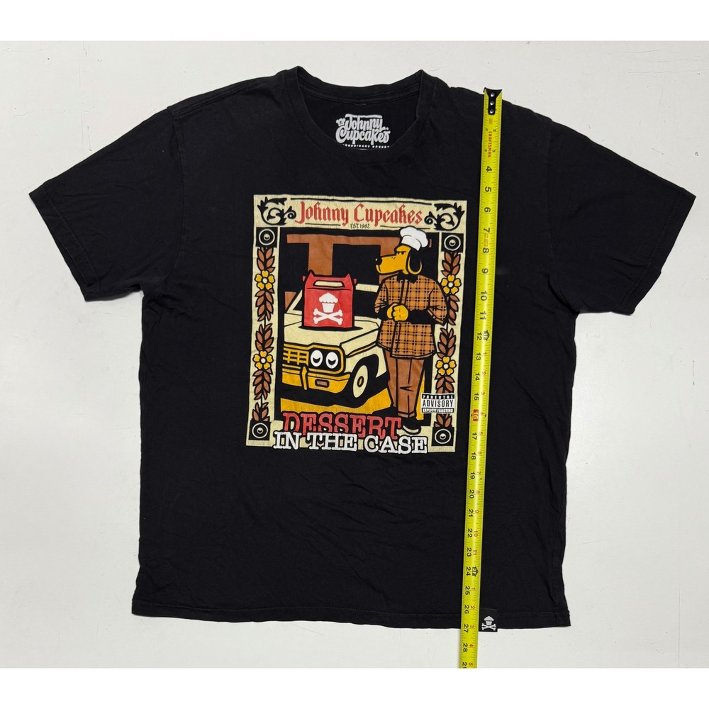 Rare Johnny Cupcakes Black‎ T Shirt Snoop Dogg Dessert in the Case Mens X-Large